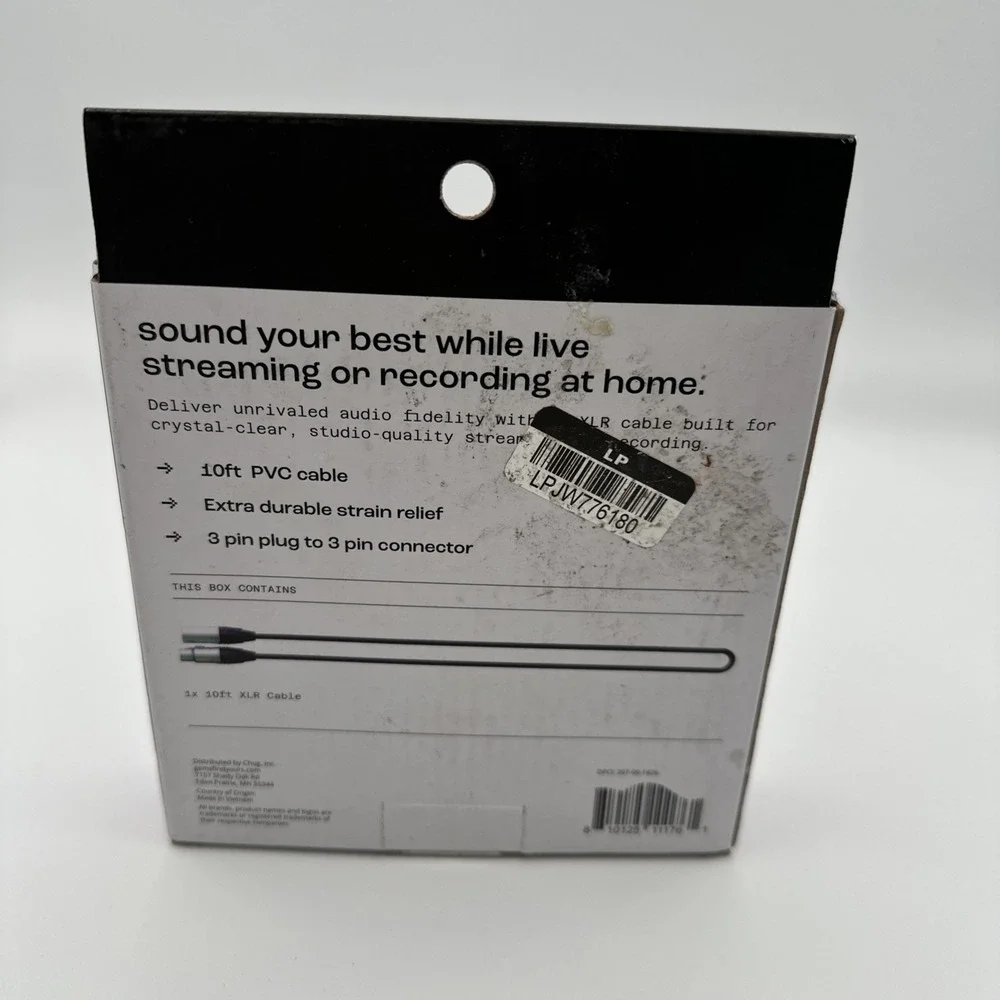North XLR Cable 10ft / 3m  Crisp Quality Audio Connection For Microphones With D
